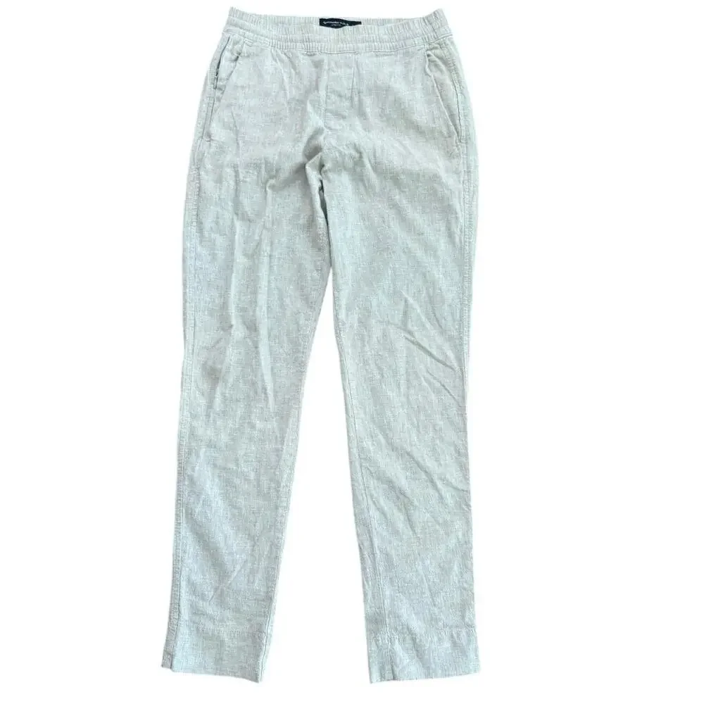 Abercrombie & Fitch Men's Linen Blend Pleated Loose Fit Pull On Pants Size XS
